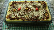 Batata e carne moída ao forno do Lúcio Cezar