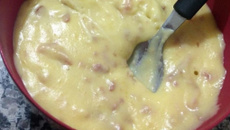 Creme de mandioquinha com calabresa