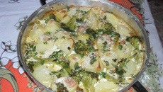 Filé de peixe com brócolis e batata