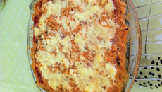 Lasanha de beringela com quijo branco