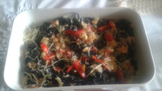 Fusilli Longo com tinta de lula