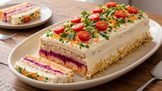 Torta fria colorida sem glúten