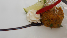 Quibe assado de abóbora com castanha-do-pará