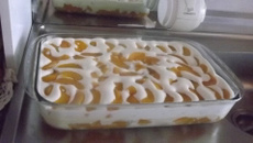 Gelado de pêssego delicioso