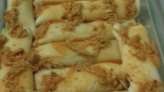 Panqueca de frango ao molho 4 queijos