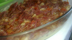 Escondidinho de carne seca com requeijão