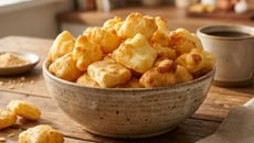 Tapioca na airfryer em forma de snack crocante e proteico
