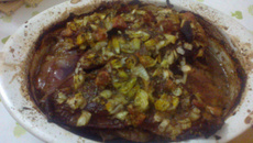 Fígado bovino assado