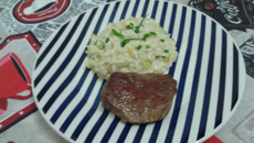 Risoto de brie com abobrinha