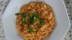 Risoto de lagostim com tomate