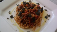 Capellini com Manjericão e Tomate Seco