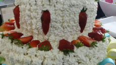 Pão de ló com morangos