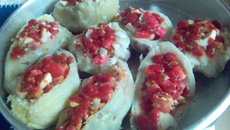 Batata doce recheada de forno