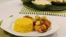 Frango assado com maionese e creme de cebola