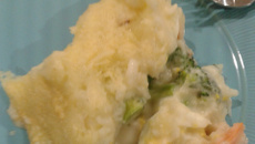 Torta de bacalhau com camarão