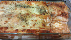 Lasanha à bolonhesa (tomates frescos) e catupiry