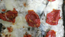 Berinjela Recheada com Carne moída e tomate seco