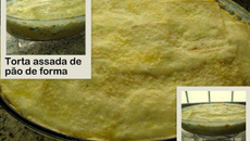 Torta assada de pão de fôrma recheada com creme de milho e frango