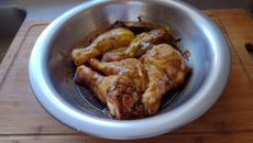 Coxa com molho de soja e mostarda