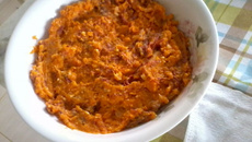 Purê de jerimum com carne seca da Jessica