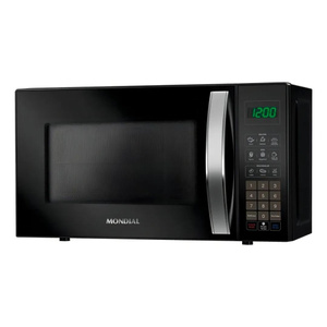 O Micro-ondas Preto da Mondial é sofisticado, eficiente e possui funções que facilitam sua vida na cozinha (Créditos: Mondial/Mercado Livre)