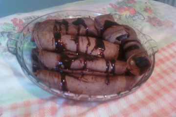 Panqueca doce de chocolate e banana