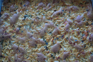 Torta colorida de frango