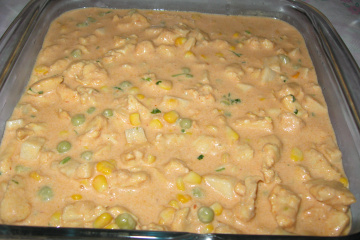 Estrogonofe de frango com milho