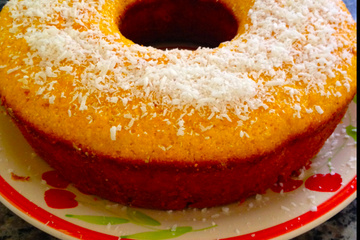 Bolo de milho com coco
