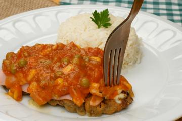 Bife à parmegiana assado