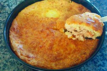 Torta de frango milho e requeijão