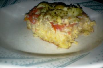 Torta com sobras de arroz