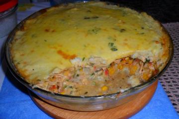 Torta de batata com frango
