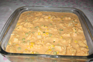 Estrogonofe de frango com milho