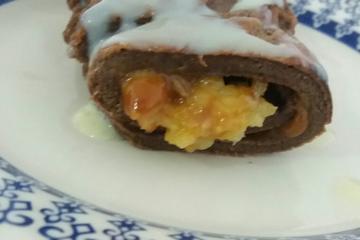 Panqueca doce de chocolate e banana