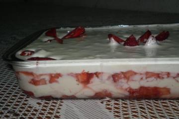 Creme com morangos