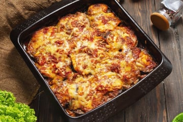 Lasanha de berinjela com textura firme e sem ficar aguada