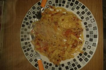 Talharim com bacon