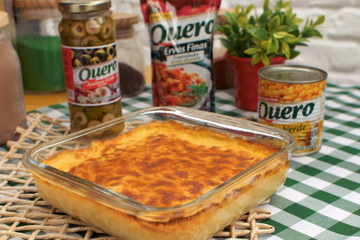 Canelone de frango com creme de milho