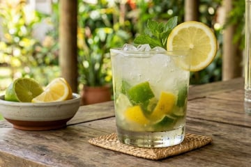 Caipirinha de limão-taiti e limão-siciliano com o dobro de sabor para curtir os jogos de futebol