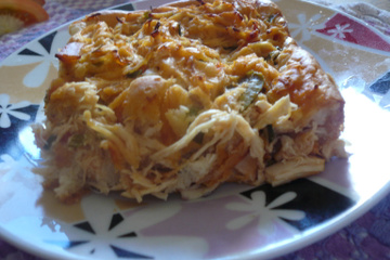 Torta colorida de frango