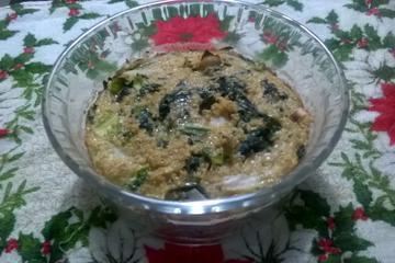 Torta de quinoa com escarola