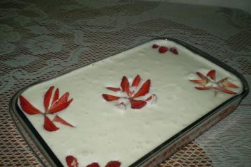 Creme com morangos