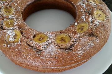 Bolo de banana e aveia