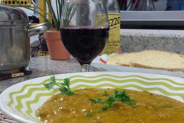 Sopa creme de abóbora cabotiã com carne
