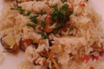 Arroz com mexilhão