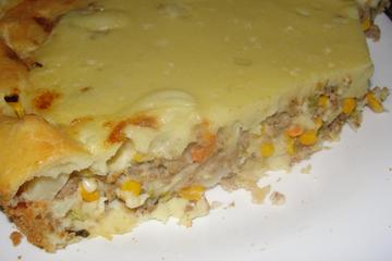 Torta cremosa de frango de liquidificador