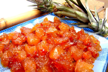 Abacaxi caramelizado com pimenta