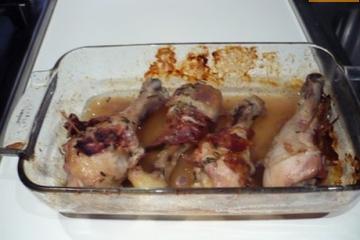 Coxa de frango assada na cerveja