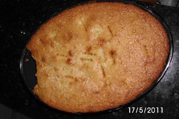 Bolo de aveia com banana e coco